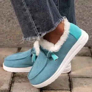 Women'S Low Top Fleece Casual Cotton Shoes 44507761C