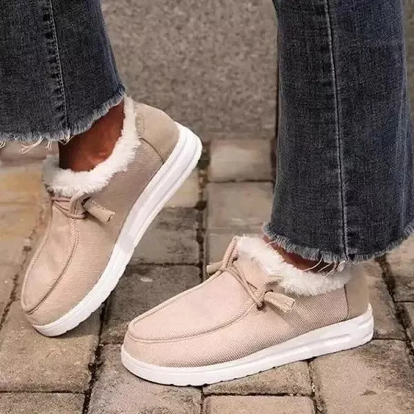 Women'S Low Top Fleece Casual Cotton Shoes 44507761C