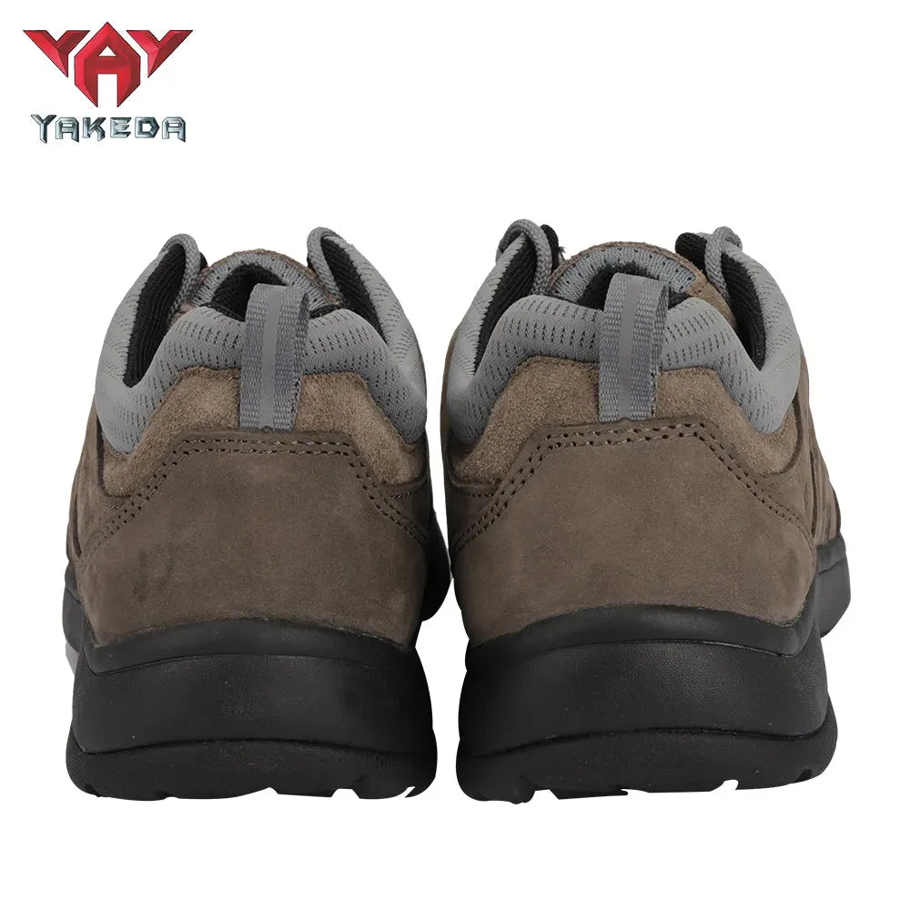 Yakeda Men's Breathable Sneaker Shoes Genuine Leather Wear-resistant Climbing Trekking Outdoor Hiking Boots