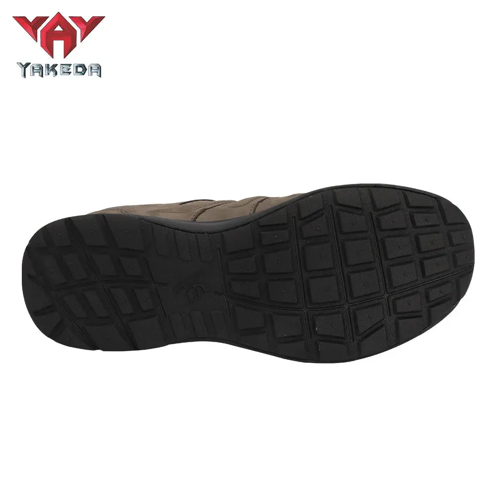 Yakeda Men's Breathable Sneaker Shoes Genuine Leather Wear-resistant Climbing Trekking Outdoor Hiking Boots